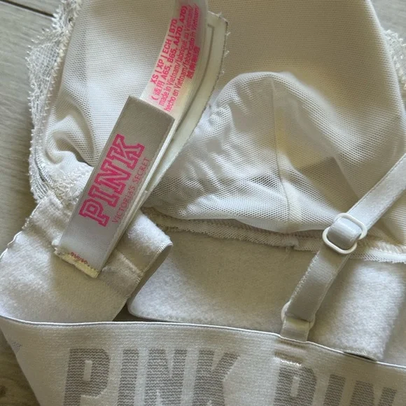 PINK White Lace Bralette size xs - Picture 3 of 3